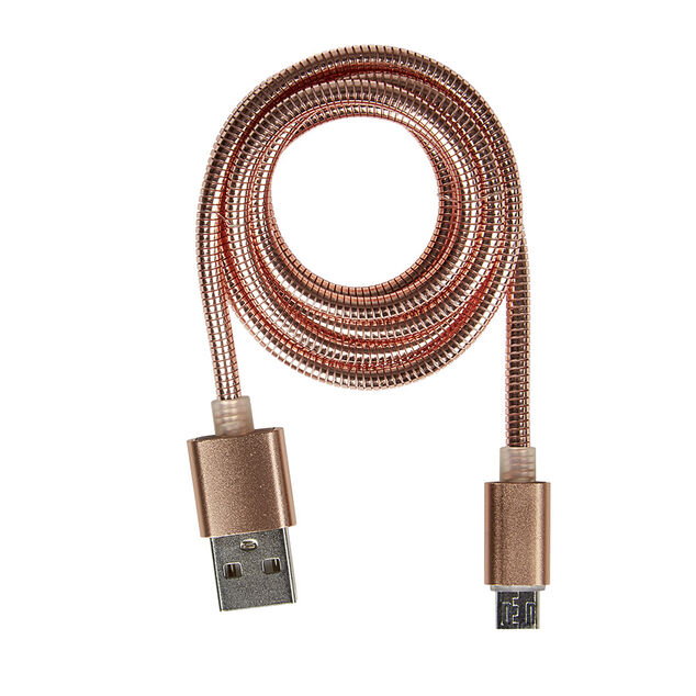 C&acirc;ble USB vers micro USB m&eacute;tal Rose charge rapide