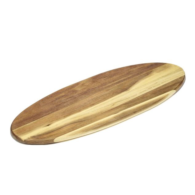 Planche de pr&eacute;sentation en bois ovale 20x52cm
