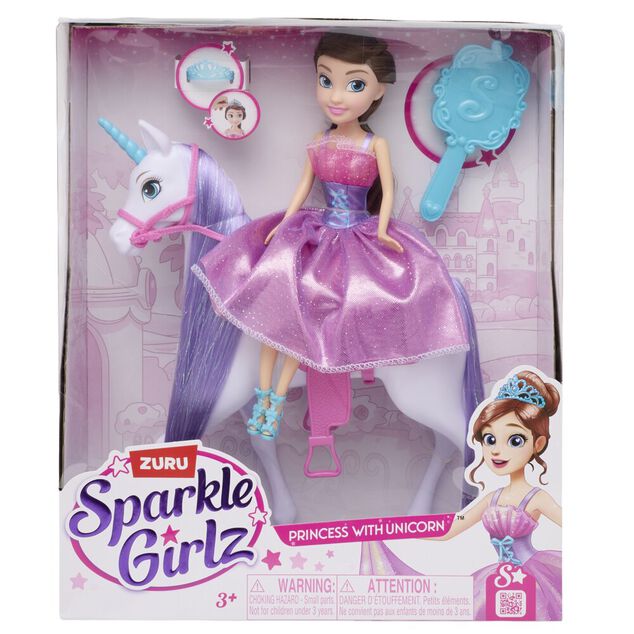 Poup&eacute;e avec licorne Sparkle avec accessoires violet