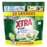 Lessive capsules X-Tra Total savon de Marseille et aloe vera 34 lavages