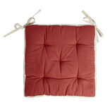 Galette de chaise matelass&eacute;e en coton terracotta 40x40cm