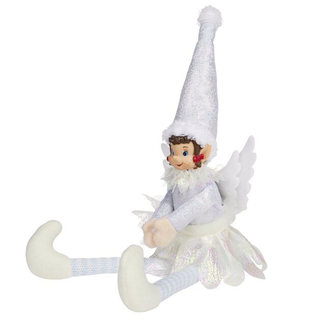 Lutin farceur f&eacute;e blanche H38 cm