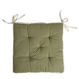 Galette de chaise matelassée en coton vert 40x40cm