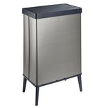 Poubelle haute rectangulaire 54L sur pieds couvercle push 43,5x26,5xH69cm