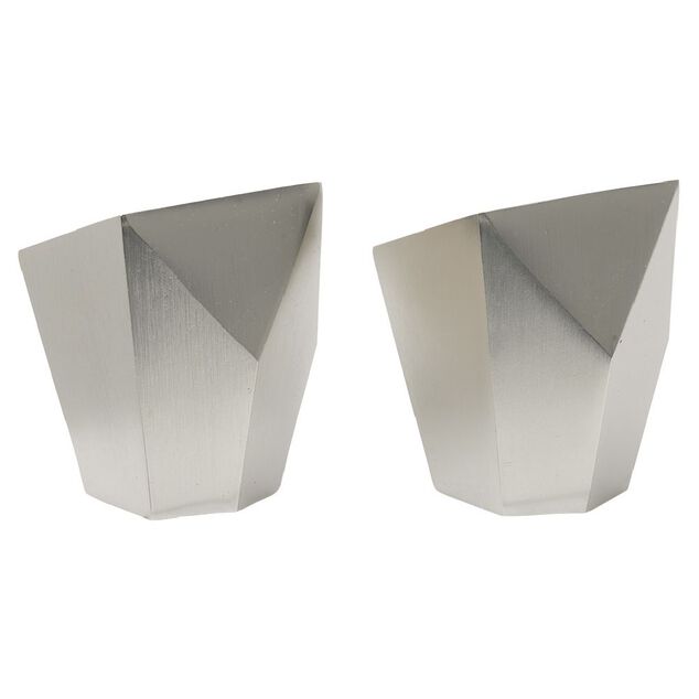 Embout tringle &agrave; rideau &Oslash;28mm forme g&eacute;om&eacute;trique aluminium bross&eacute; x2