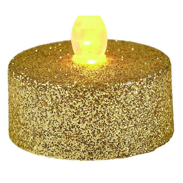 Bougie lumineuse dor&eacute;e No&euml;l x4