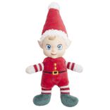 Lutin farceur b&eacute;b&eacute; feutrine rouge et blanc H14,5cm