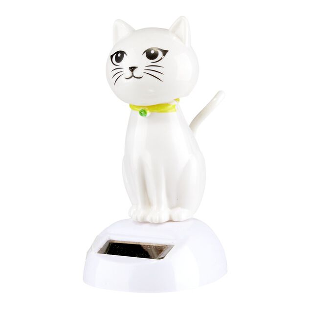 Figurine solaire dansante chat assis H10cm (3 mod&egrave;les)