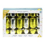 Papillote surprise 6 personnes argent&eacute; et dor&eacute; avec couronne et blague