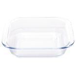 Plat &agrave; four rectangulaire en verre 19,6x17xH4,6cm