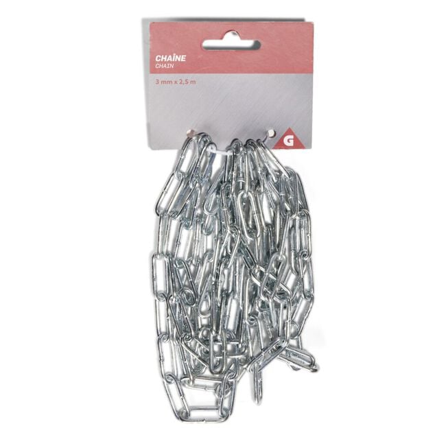 Cha&icirc;ne soud&eacute;e en fer galvanis&eacute; &Oslash;0,3xL.250cm