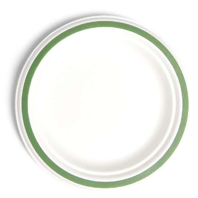 Lot de 20 assiettes plates fibre canne à sucre Ø18cm