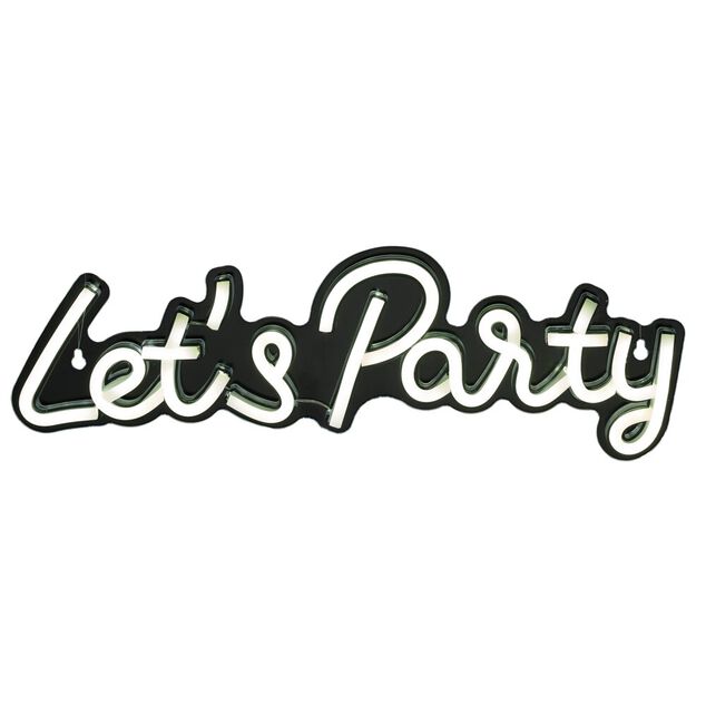 N&eacute;on LED inscription Let's Party blanc
