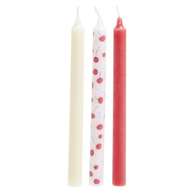 Bougie chandelle x3 motifs et coloris assortis (2 modèles)