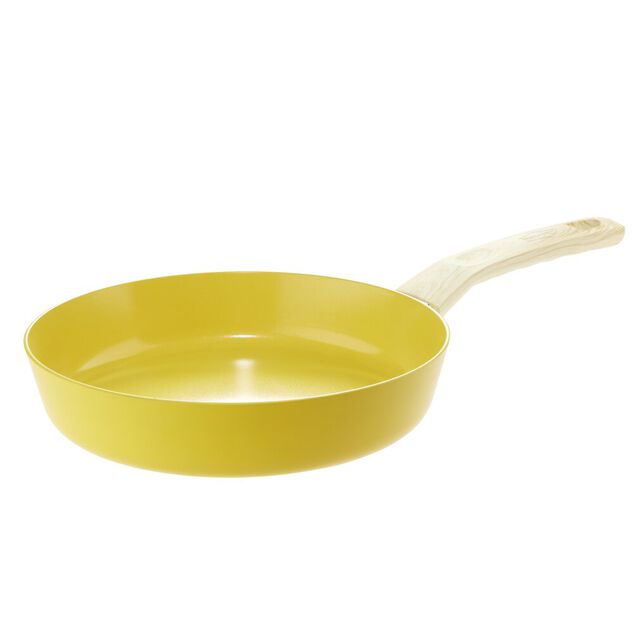 Po&ecirc;le alu rev&ecirc;tement antiadh&eacute;sif tous feux dont induction &Oslash;24cm jaune