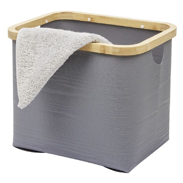 Panière grise armature bambou petit modèle