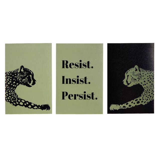 Lot de 3 affiches papier noir et vert 10x15cm