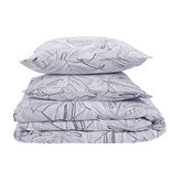 Parure de lit 2 personnes 240x220cm coton motif feuillage blanc et noir