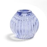 Bougeoir rond verre bleu Ø7,5xH7,5cm