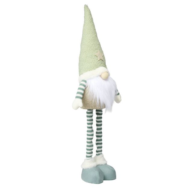 Gnome de No&euml;l nature &agrave; poser jambes extensibles H50 &agrave; 68cm (2 mod&egrave;les)