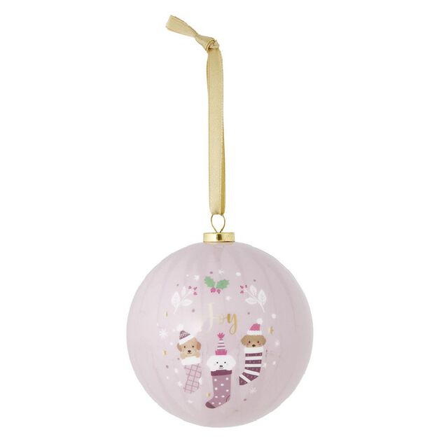 Boule de Noël assortie rose et doré Ø8cm - 3 modèles