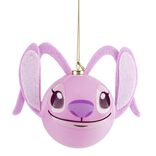 Boule de Noël Disney Stitch Angel plastique et feutrine rose 14x7,5xH11cm