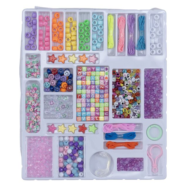 Set de perles enfant DIY avec fils cr&eacute;ation bijoux 18,5x22,5cm