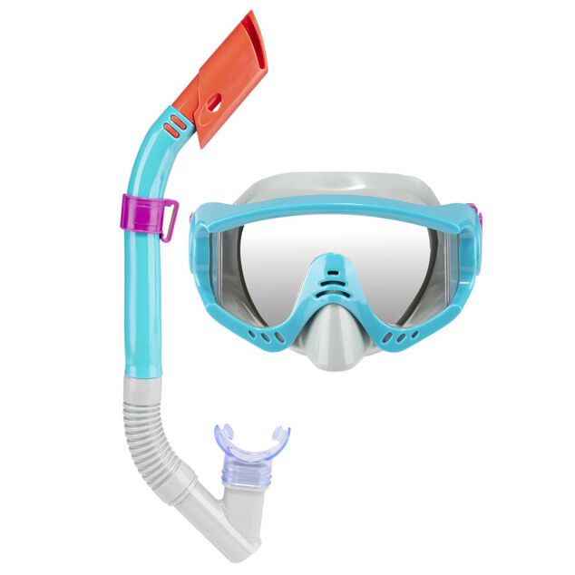 Set tuba et masque de plong&eacute;e adulte Bestway L36cm (2 mod&egrave;les noir ou bleu)