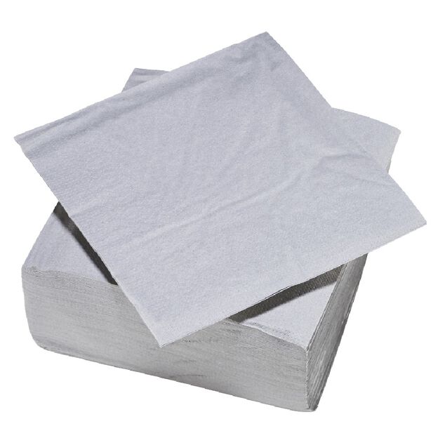 Serviette carr&eacute; unie grise 2 plis en papier x50