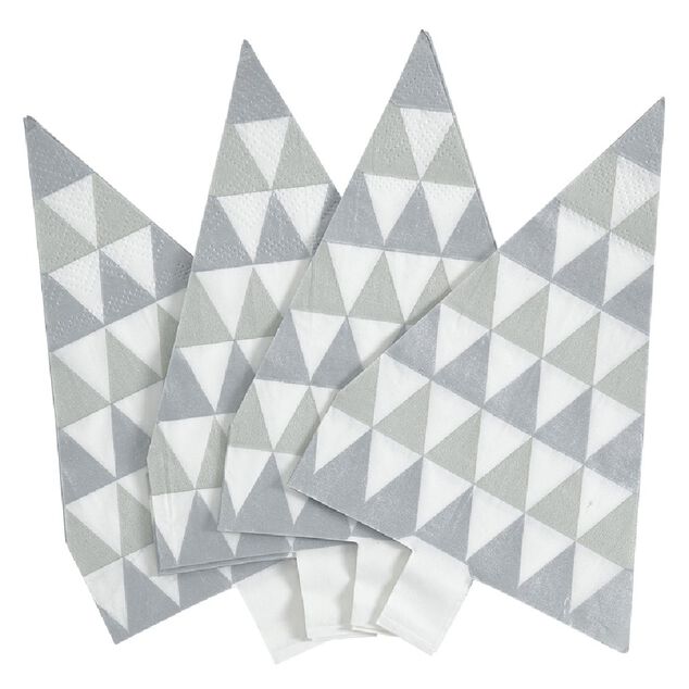 Serviette de table forme sapin blanche x10