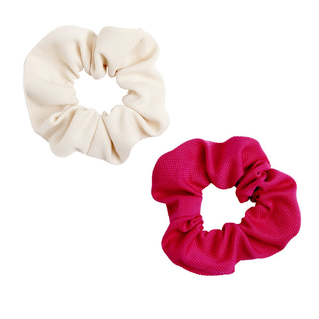 Chouchou en tissu x2 couleur unie &Oslash;7cm (2 mod&egrave;les)