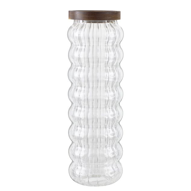 Bocal alimentaire en verre avec couvercle bois 1,2L