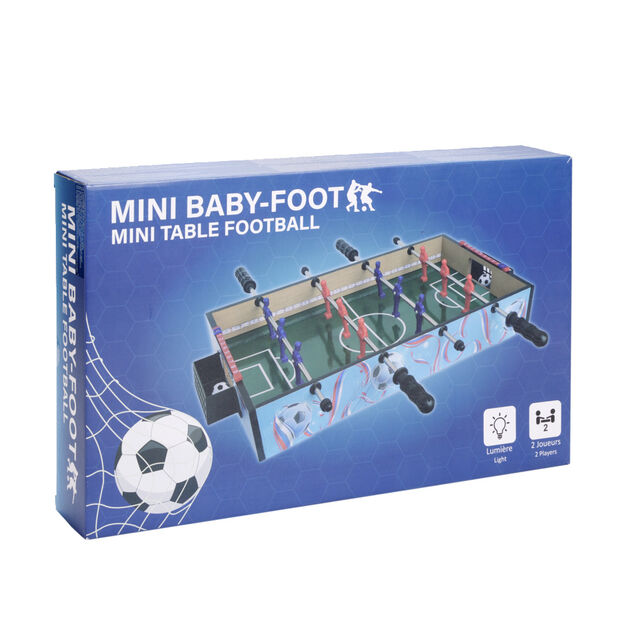 Mini babyfoot de table lumineux en bois pour enfant 51x31cm