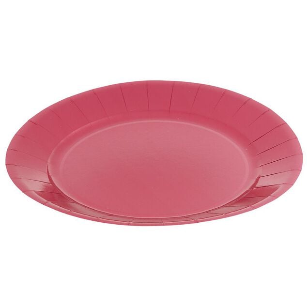Lot de 10 assiettes en carton &Oslash;23 cm rouge