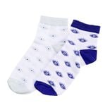 Chaussettes femme tige haute x2 motif oeil bleu et blanc T36/40