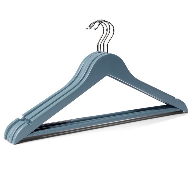 Lot de 5 cintres en bois et métal 44,5x23cm - 4 coloris