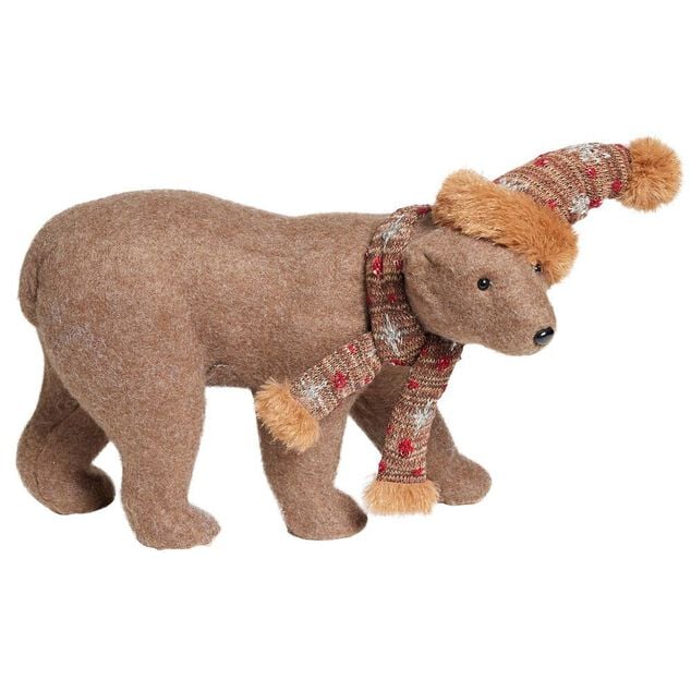 Ours avec bonnet et écharpe à poser