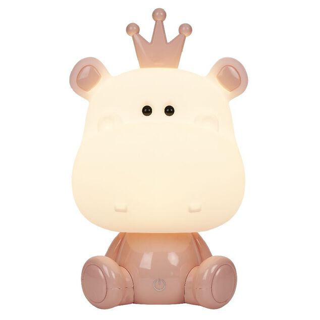 Lampe pour enfant forme hippopotame rose