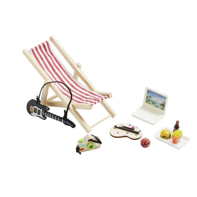 Lot de 8 accessoires "vacances" en bois pour lutin farceur L20x14x4cm
