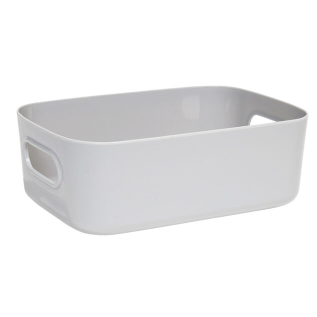 Panière de rangement plastique 20,5x14xH7,5cm (3 modèles)