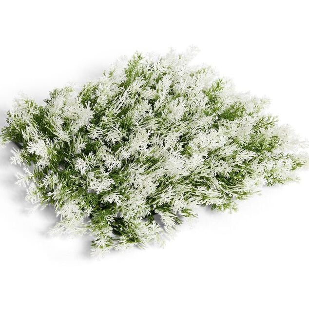 Carr&eacute; v&eacute;g&eacute;tal artificiel cypr&egrave;s vert et blanc 25x25cm clipsable