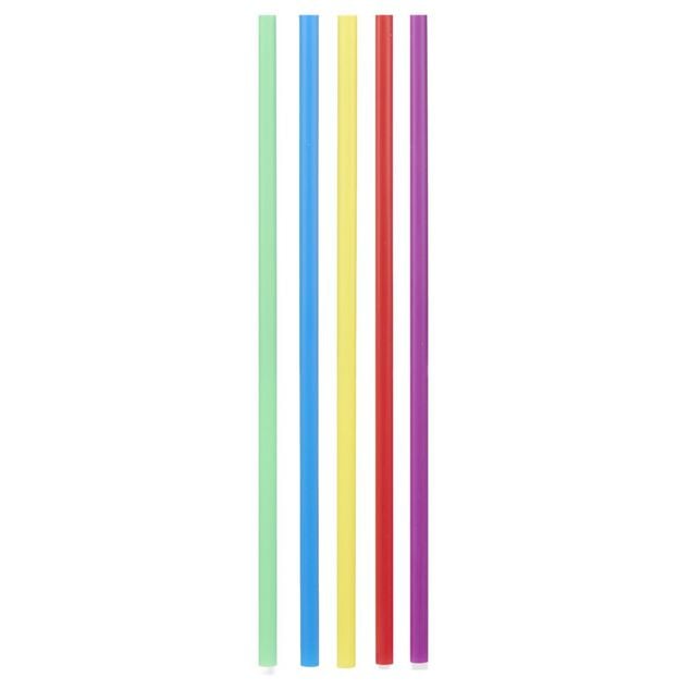 Paille r&eacute;utilisable x50 plastique multicolore L20cm