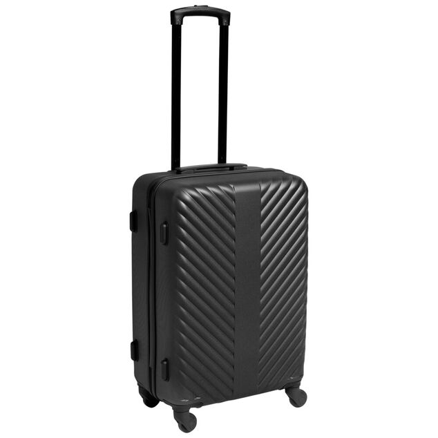 Valise trolley 77L rigide large 4 roues plastique noir 47,5x28,5xH72cm