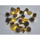 Guirlande lumineuse pommes de pin tranches d'orange 15 LED blanc chaud