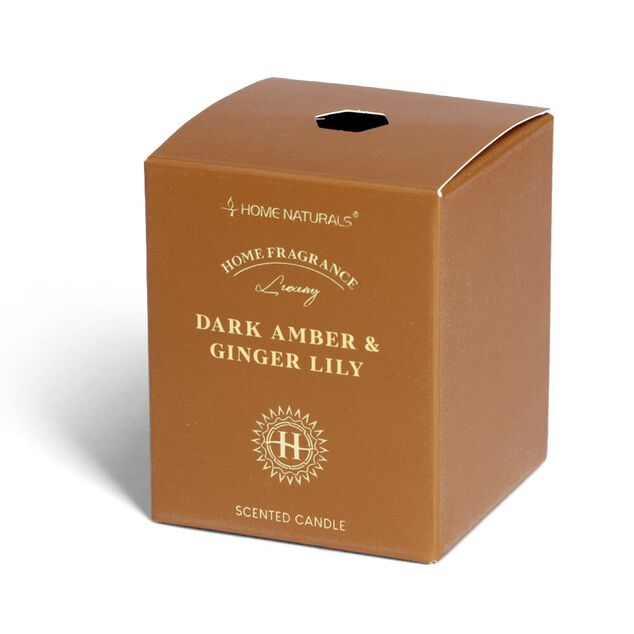 Bougie senteur ambre et gingembre dans pot en verre &Oslash;6,4xH7,9cm marron