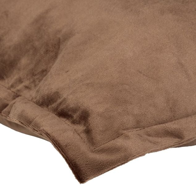 Coussin carr&eacute; velours contour &agrave; volant 60x60cm (3 mod&egrave;les)