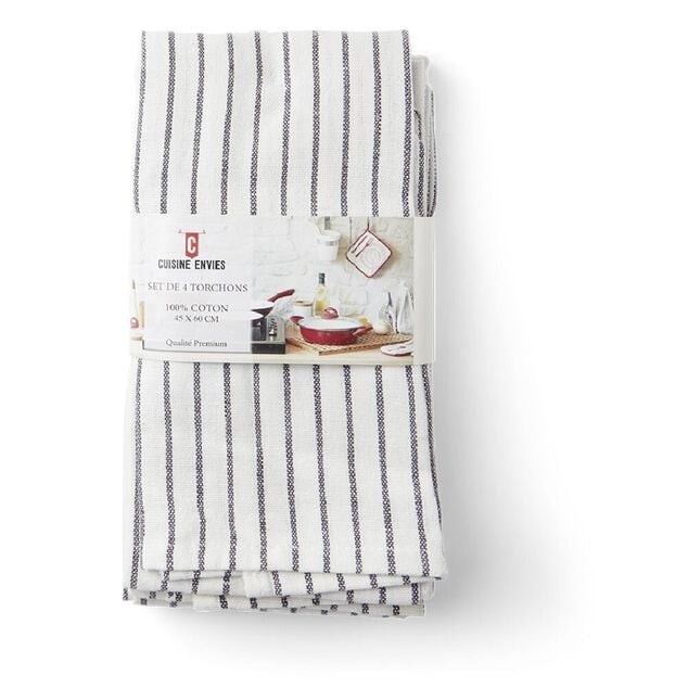 Lot de 4 torchons en coton