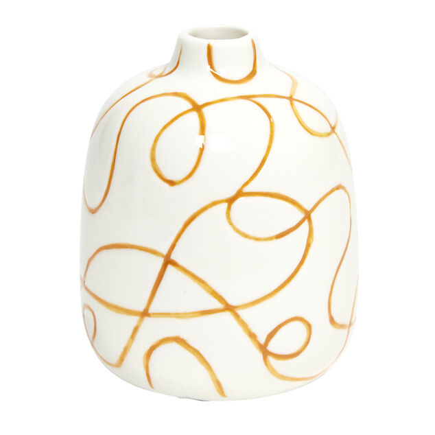 Vase en c&eacute;ramique motif courbe &Oslash;7,5xH9,5cm (3 mod&egrave;les)