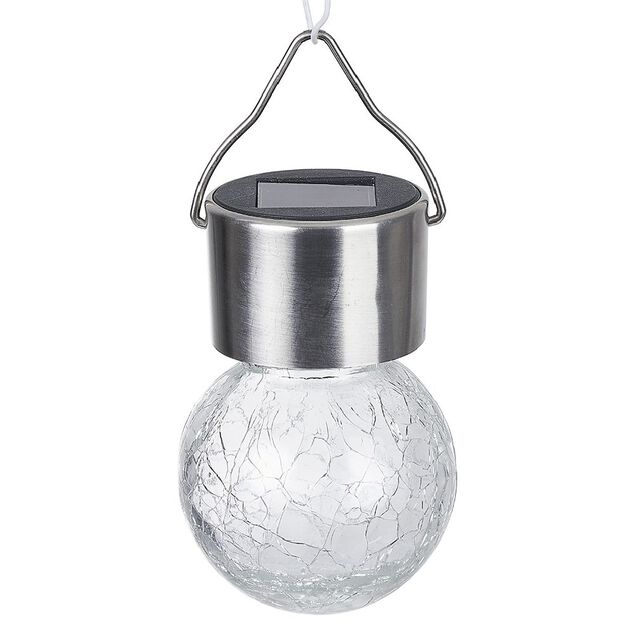 Lampe solaire verre froiss&eacute; &agrave; suspendre