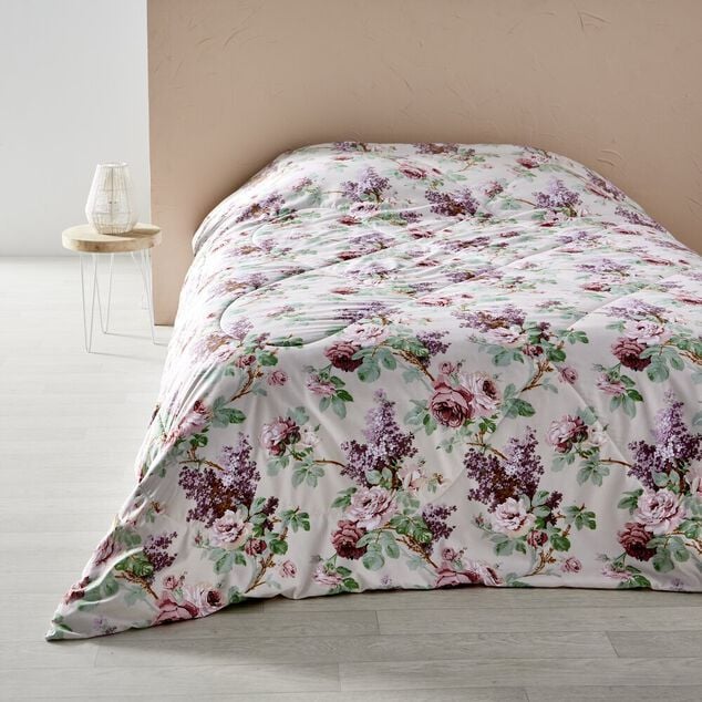 Couette 1 personne 140x200cm avec motif imprimé fleurs